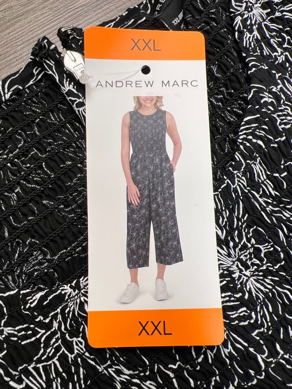 Andrew Marc Black Floral Print Sleeveless Wide-Leg Jumpsuit - Picture 10 of 13
